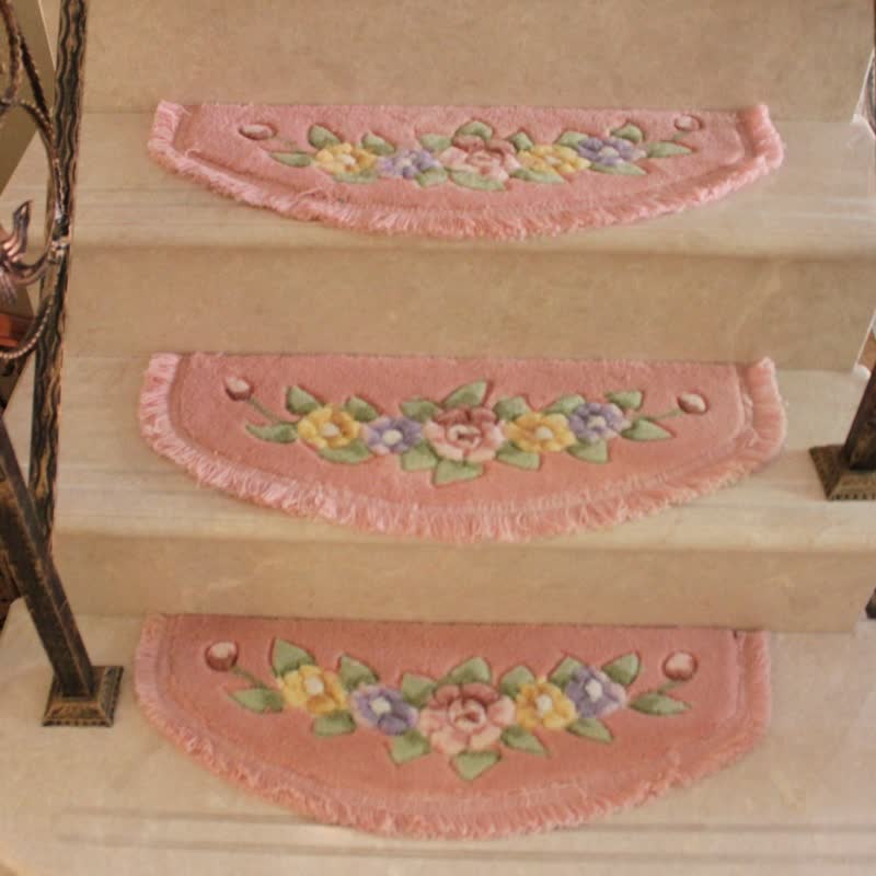 Floral Tassel Non-Slip Stair Treads Carpet - image 8
