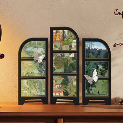 Rural Retro Foldable Screen Desktop Ornament - Set (B+C) - 2PCS - 14"W x 11"H - image 6