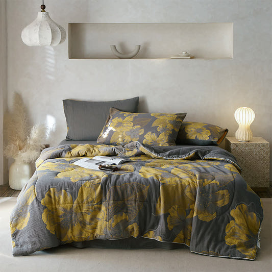 Blooming Flower Cotton Gauze Breathable Bedding - Bedding Set - King - image 0