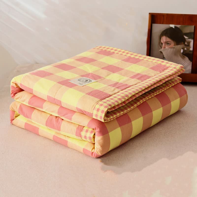 Yarn-dyed Plaid Pure Cotton Vintage Bedding - image 2