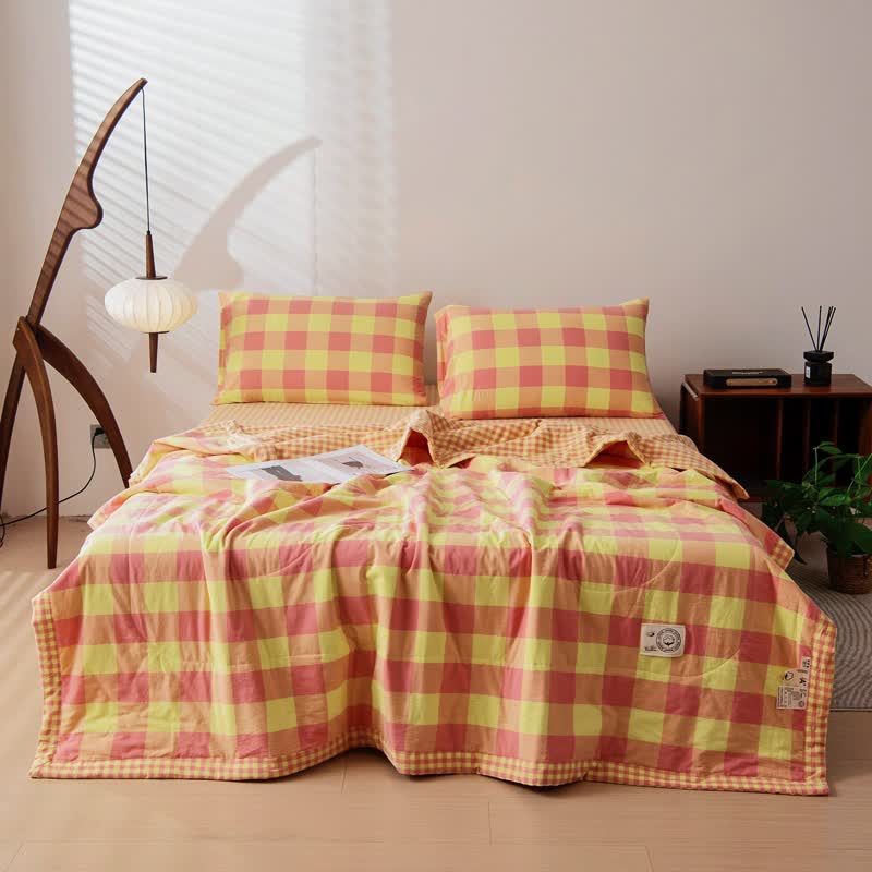 Yarn-dyed Plaid Pure Cotton Vintage Bedding - image 1