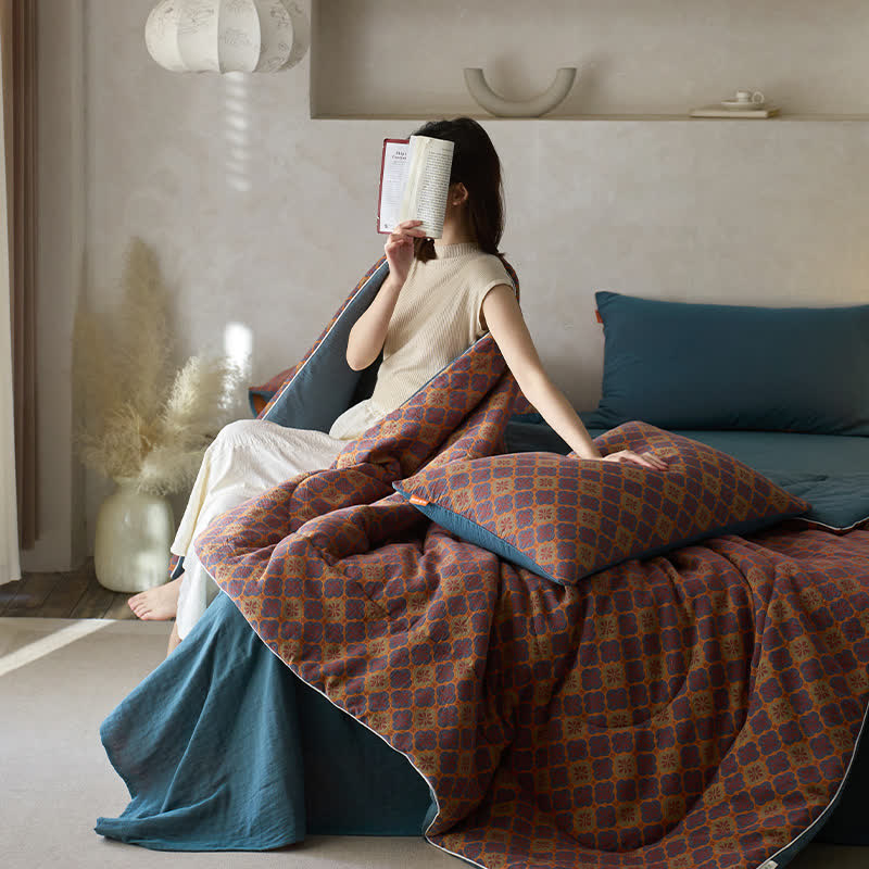 Cotton Gauze Comfy Jacquard Vintage Bedding - image 1