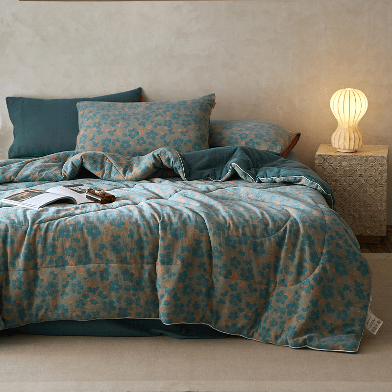 Double Layer Floral Cotton Gauze Bedding - image 2