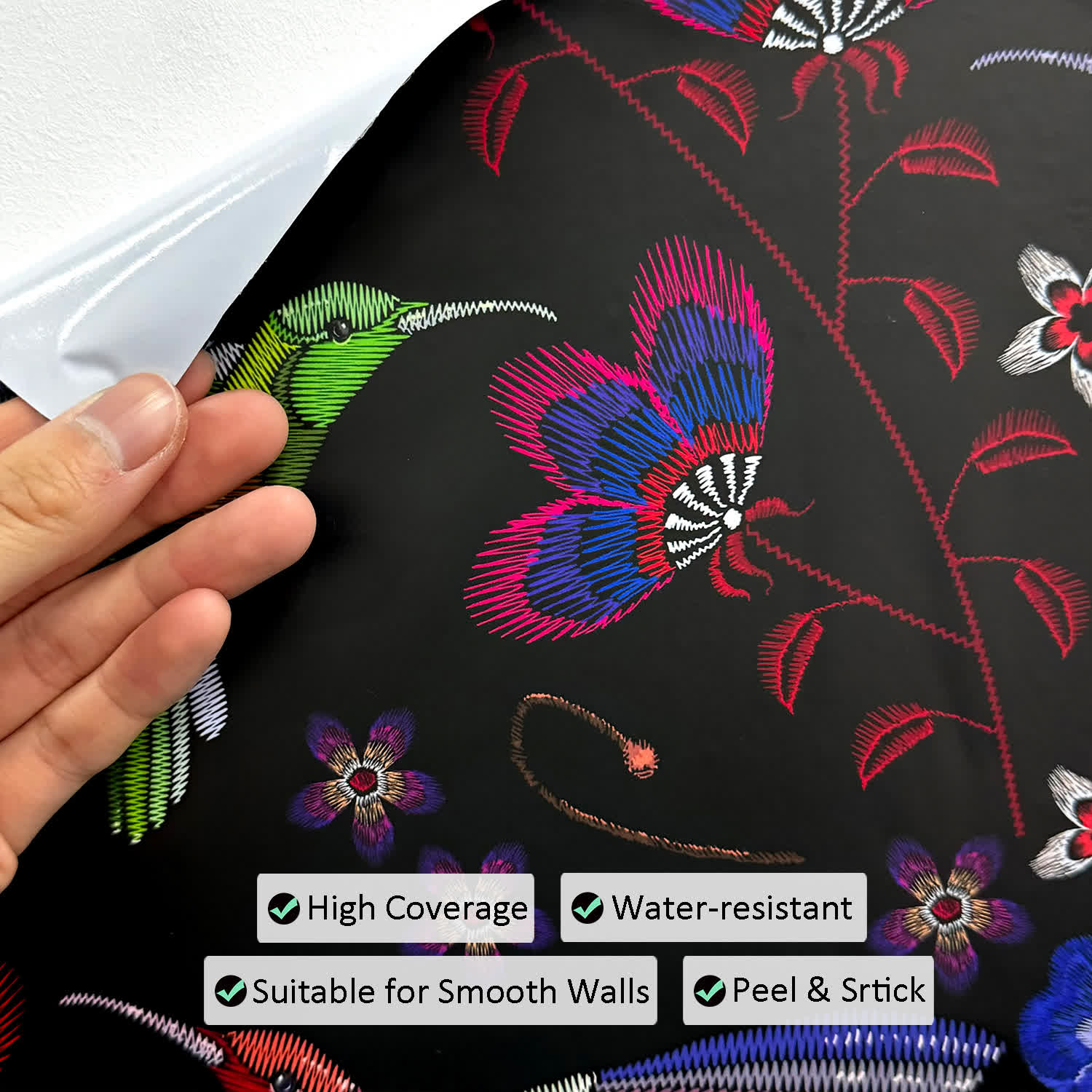 Removable Floral Bird Peel and Stick Wallpaper - image 4