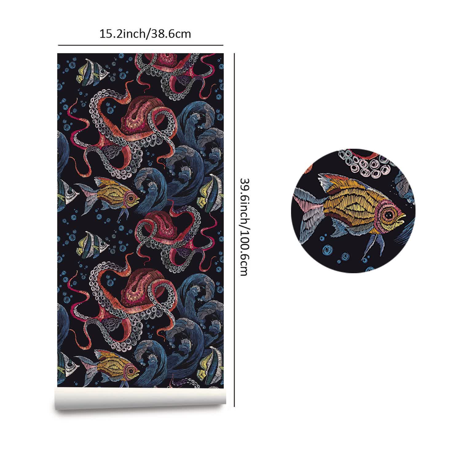 Removable Undersea World DIY Decorative Wallpaper - 2Rolls - 15"W x 98"L - image 4