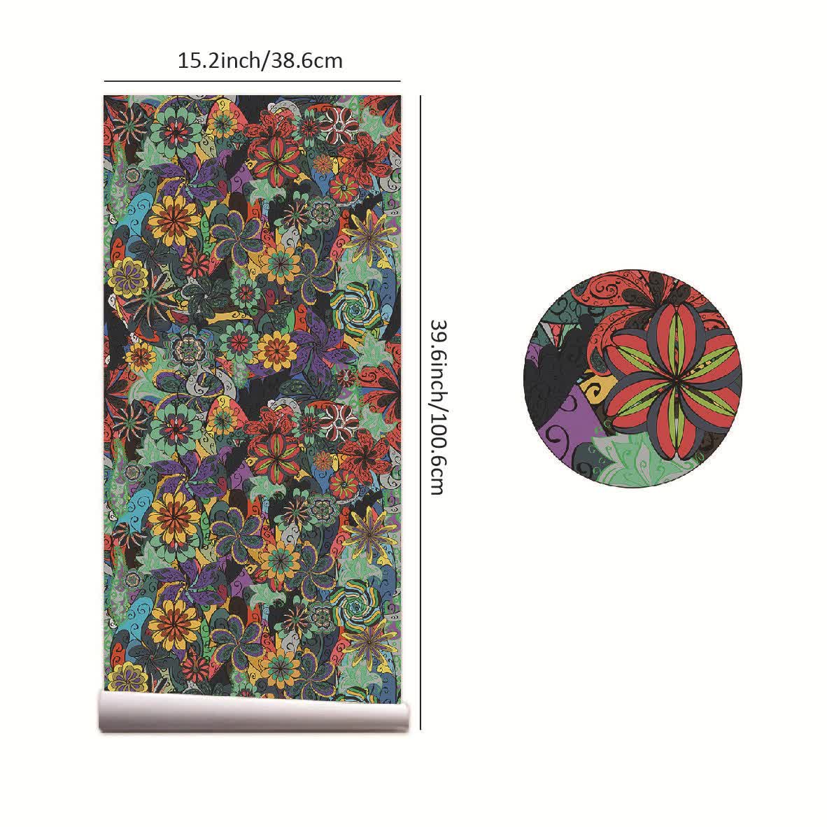 DIY Removable Bright Floral Decorative Wallpaper - 2Rolls - 15"W x 98"L - image 5