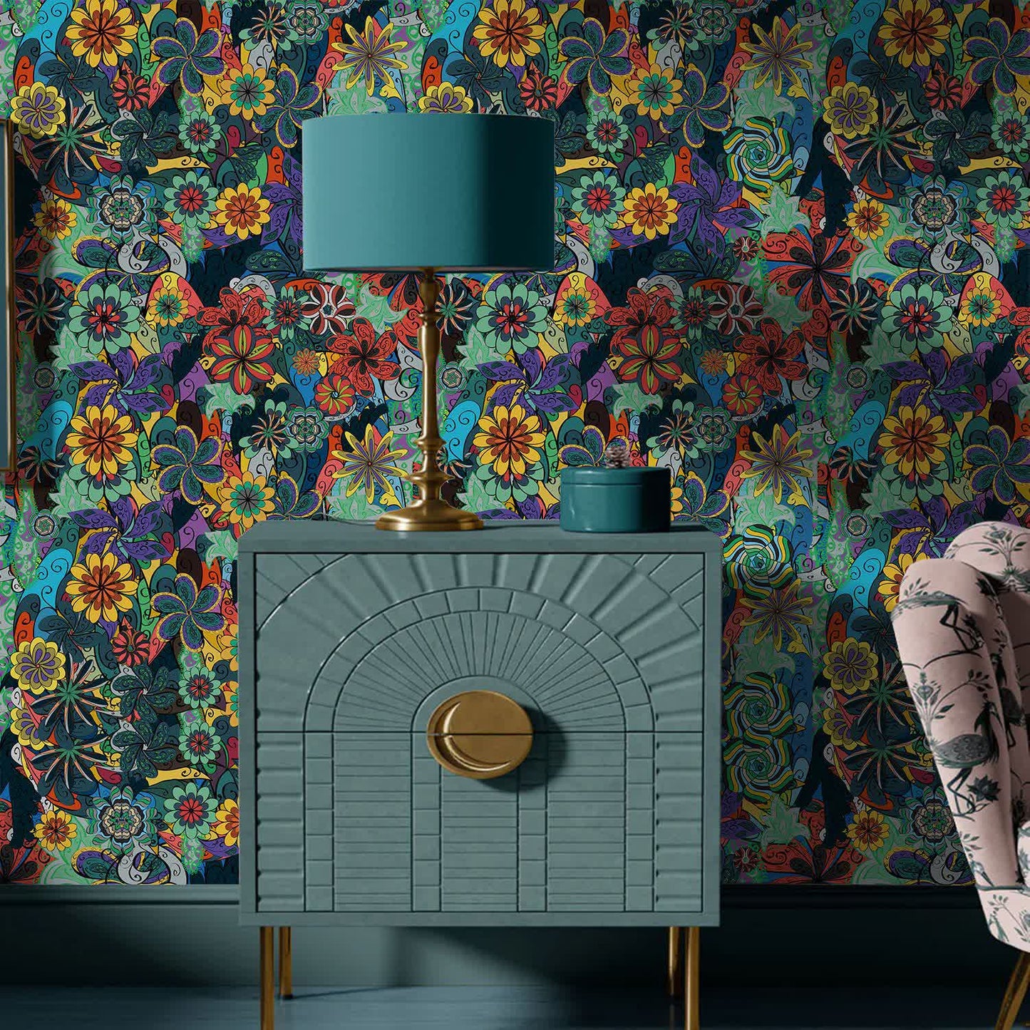 DIY Removable Bright Floral Decorative Wallpaper - image 1