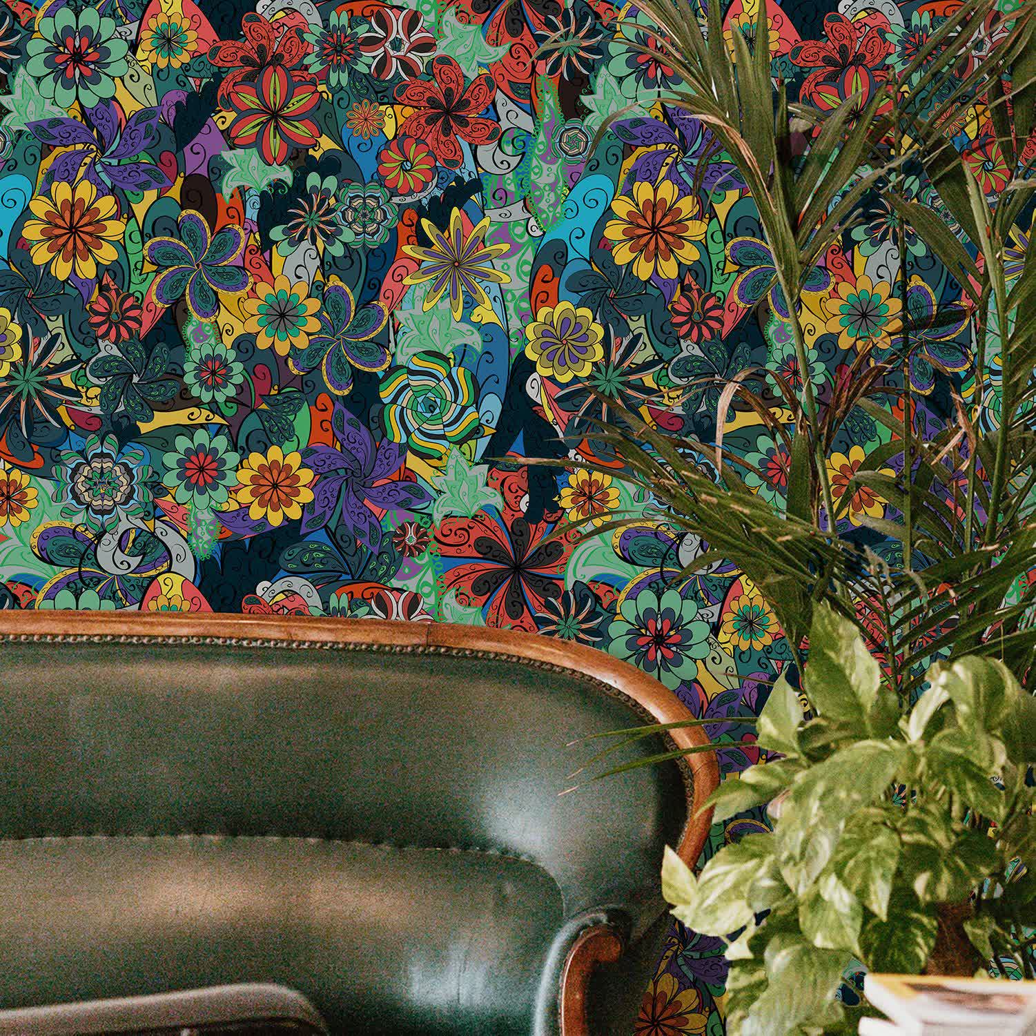 DIY Removable Bright Floral Decorative Wallpaper - image 2