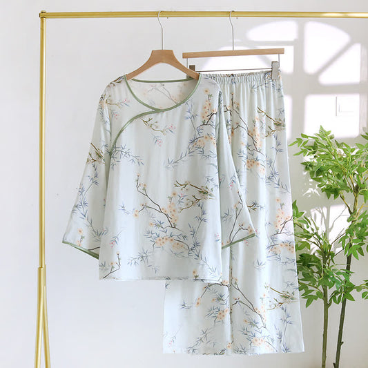 Double Layer Gauze Rural Comfy Nightwear - Loungewear Set - XL - image 0