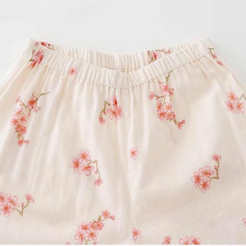 Elegant Plum Blossom Cotton Gauze Nightwear Set - image 4