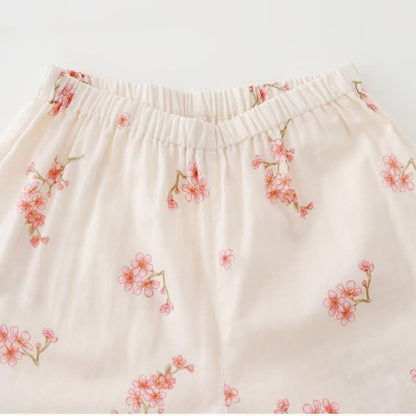 Elegant Plum Blossom Cotton Gauze Nightwear Set - image 4