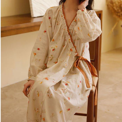Cotton Gauze Rural Pomegranate Nightdress - image 4