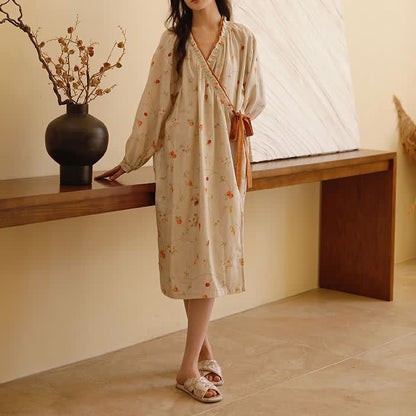 Cotton Gauze Rural Pomegranate Nightdress - image 1