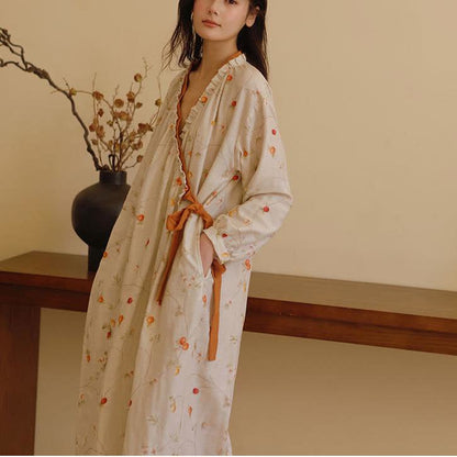 Cotton Gauze Rural Pomegranate Nightdress - image 3