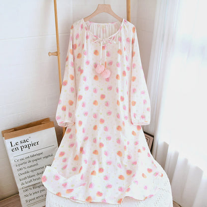Refresh Strawberry Cotton Gauze Nightwear - Pink - Nightgown - XL - image 9