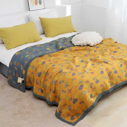Ginkgo Leaf Cotton Reversible Quilt - image 3