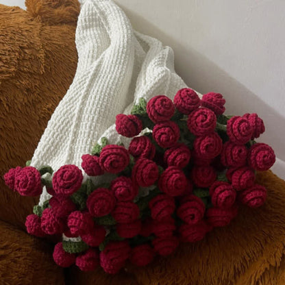 Handmade Crochet Rose Blanket Bouquet - image 3