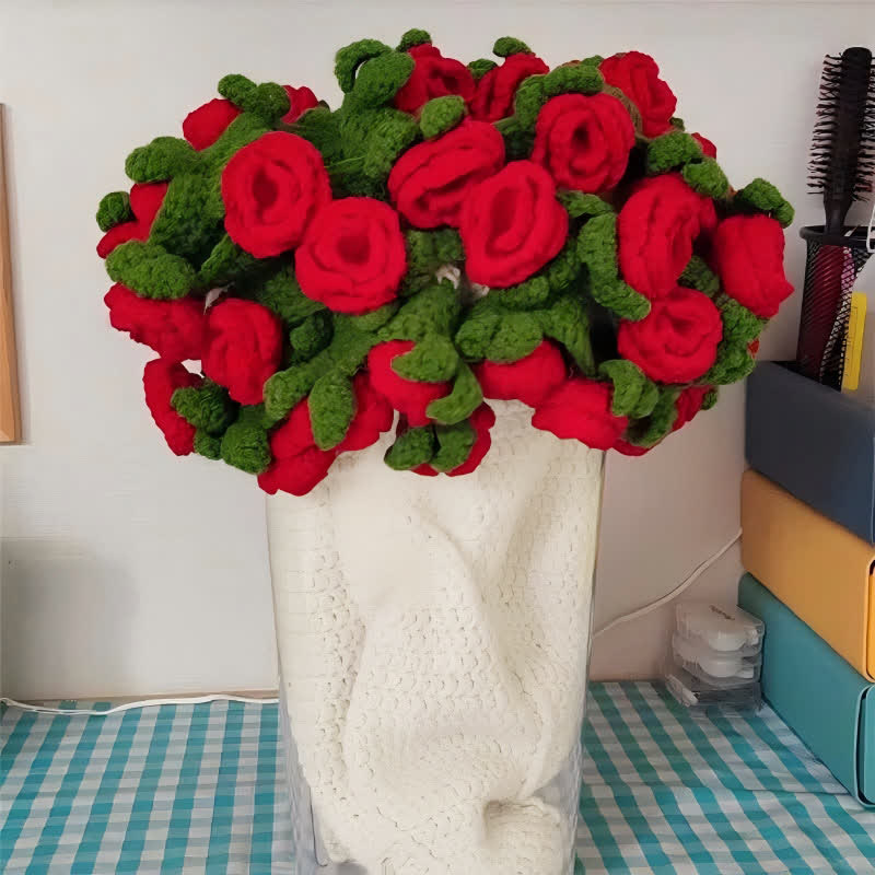 Handmade Crochet Rose Blanket Bouquet - image 2