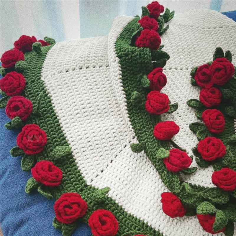 Handmade Crochet Rose Blanket Bouquet - image 4