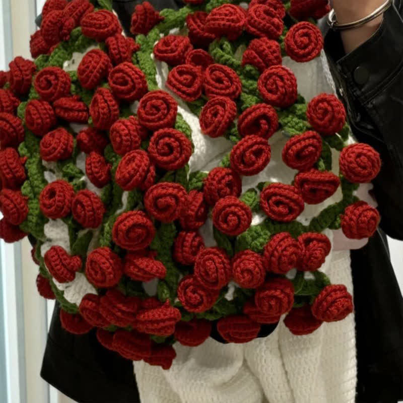 Handmade Crochet Rose Blanket Bouquet - image 1