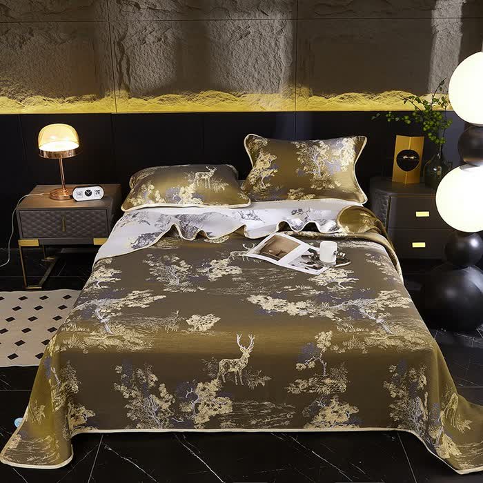 Jacquard Landscape Cooling Reversible Coverlet - 2PCS Pillow Towels - 19" x 31" - image 0