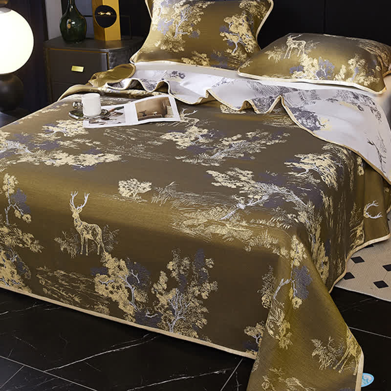 Jacquard Landscape Cooling Reversible Coverlet - image 2