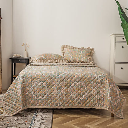 Vintage Lyocell Fiber Soft Quilted Bedding - Quilt with 2PCS Pillowcases - King - image 0