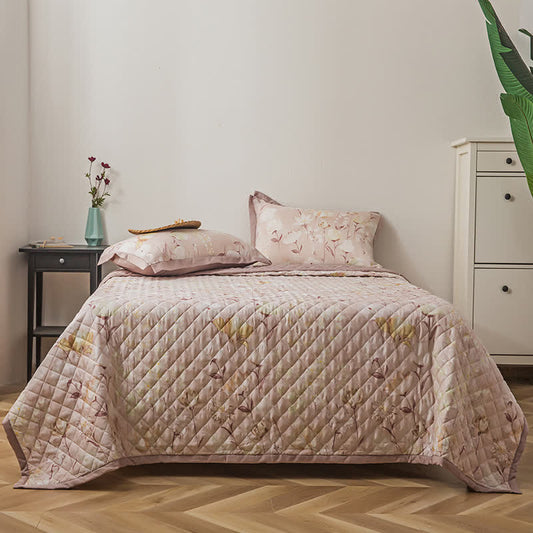 Lyocell Fiber Quilted Floral Bedding - 2pcs Pillowcases - 19" x 29" - image 0