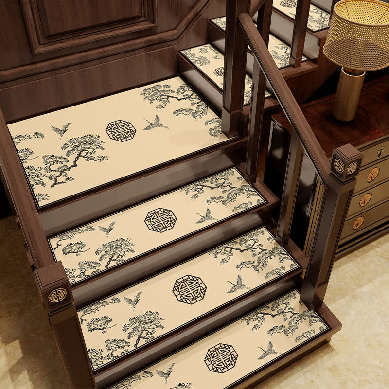 Rural Non-slip Diatom Mud Stair Treads Carpet  - B - 8PCS - 47"W x 12"L - image 1