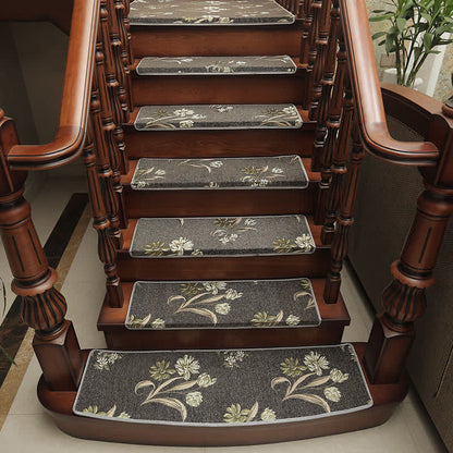 Washable Self-adhesive Non-slip Stair Treads Carpet - Dark Gray - 8PCS - 31"W x 10"L - image 0