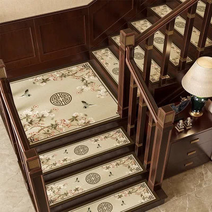 Floral Bird Cuttable Non-slip Carpet Stair Treads  - image 1