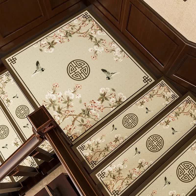 Floral Bird Cuttable Non-slip Carpet Stair Treads  - image 3