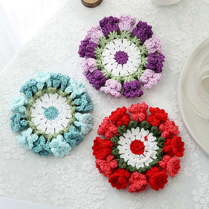 Handmade Lily of the Valley Crochet Coaster - image 2