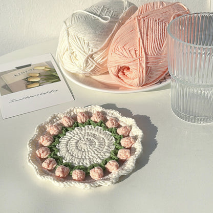 Handmade Rural Tulip Crochet Coaster - image 4