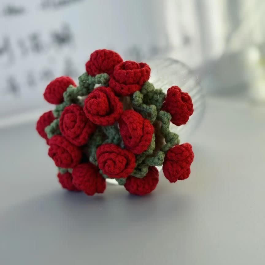 Handmade Rose Bouquet Crochet Coaster - image 3