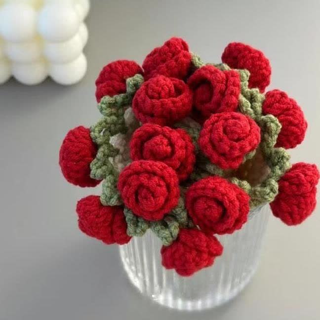 Handmade Rose Bouquet Crochet Coaster - image 2