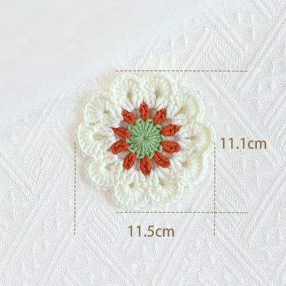 Handmade Flower Crochet Yarn Coaster - White - 7PCS - image 8