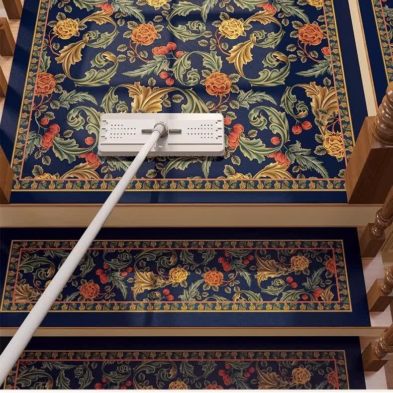Vintage Floral Cuttable Non-slip Stair Treads Carpet  - image 5