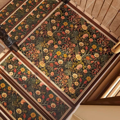 Vintage Floral Cuttable Non-slip Stair Treads Carpet  - image 1