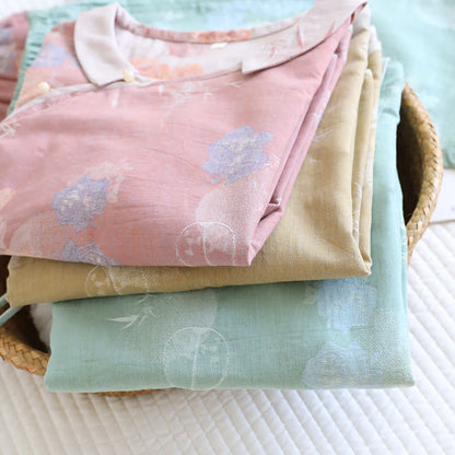 Vintage Floral Bamboo Cotton Pajama Set - image 3