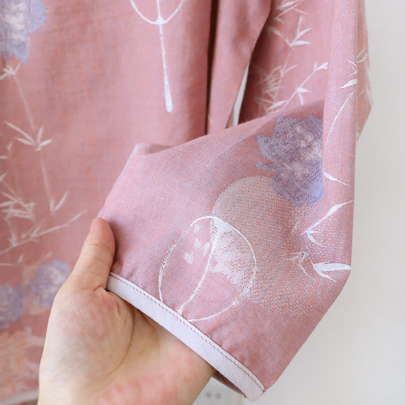 Vintage Floral Bamboo Cotton Pajama Set - image 7