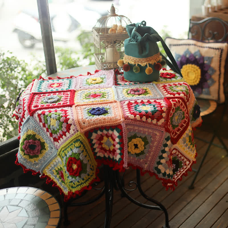 Elegant Floral Hand-woven Crochet Blanket - image 1