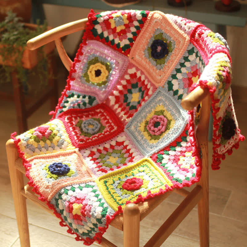 Elegant Floral Hand-woven Crochet Blanket - image 0