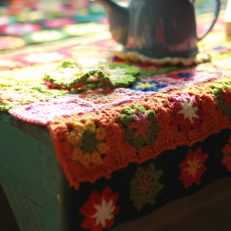 Hand-woven Bright Daisy Crochet Functional Blanket - image 5
