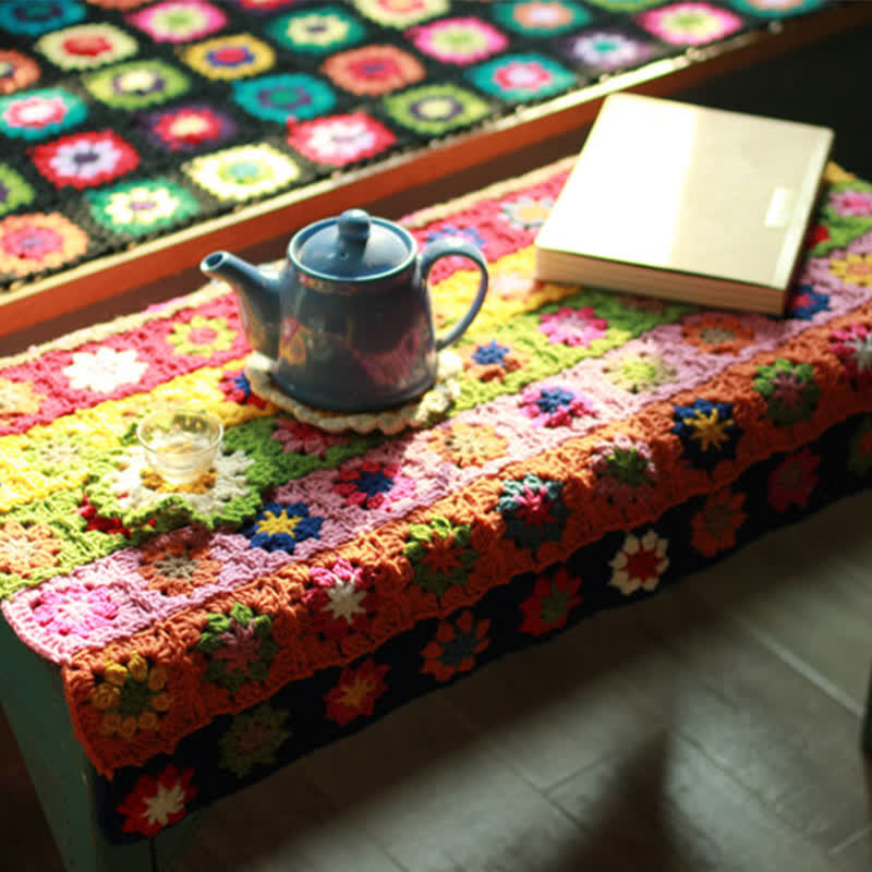 Hand-woven Bright Daisy Crochet Functional Blanket - image 4
