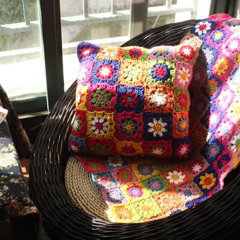 Rural Daisy Handmade Crochet Pillowcase - image 1