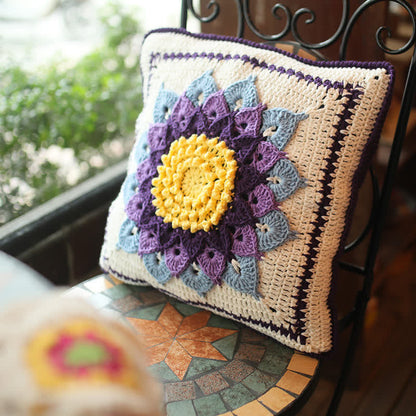 Pastoral Handmade Crochet Decorative Pillowcase - image 3