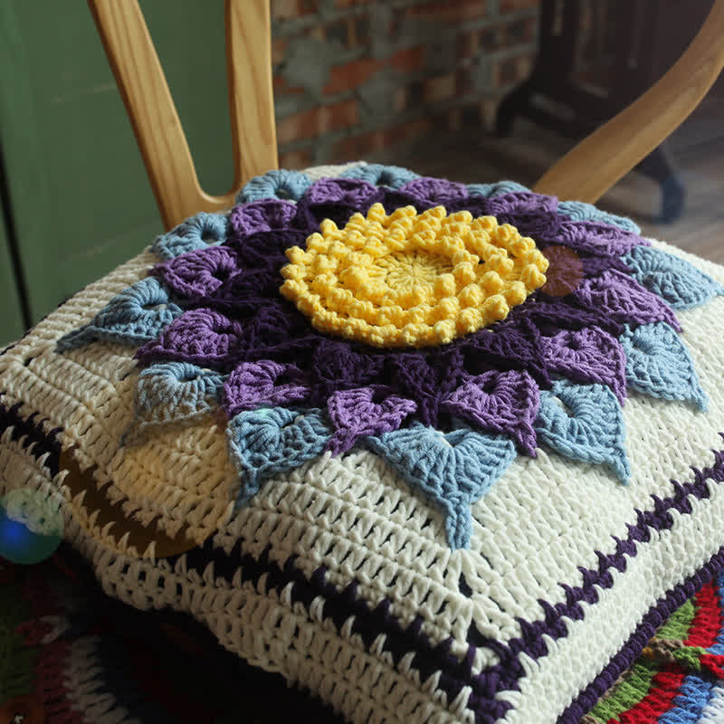 Pastoral Handmade Crochet Decorative Pillowcase - image 4