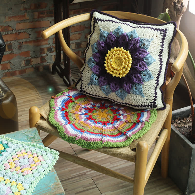 Pastoral Handmade Crochet Decorative Pillowcase - image 0