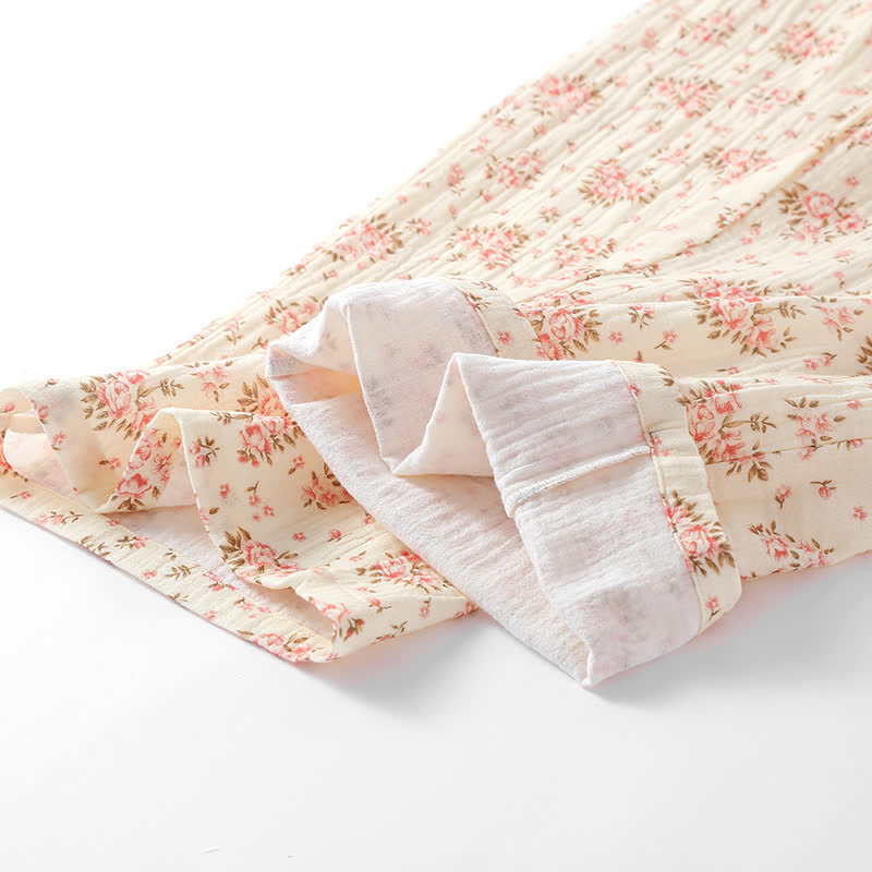 Cotton Double Gauze Floral Long Sleeve Loungewear Set - image 7